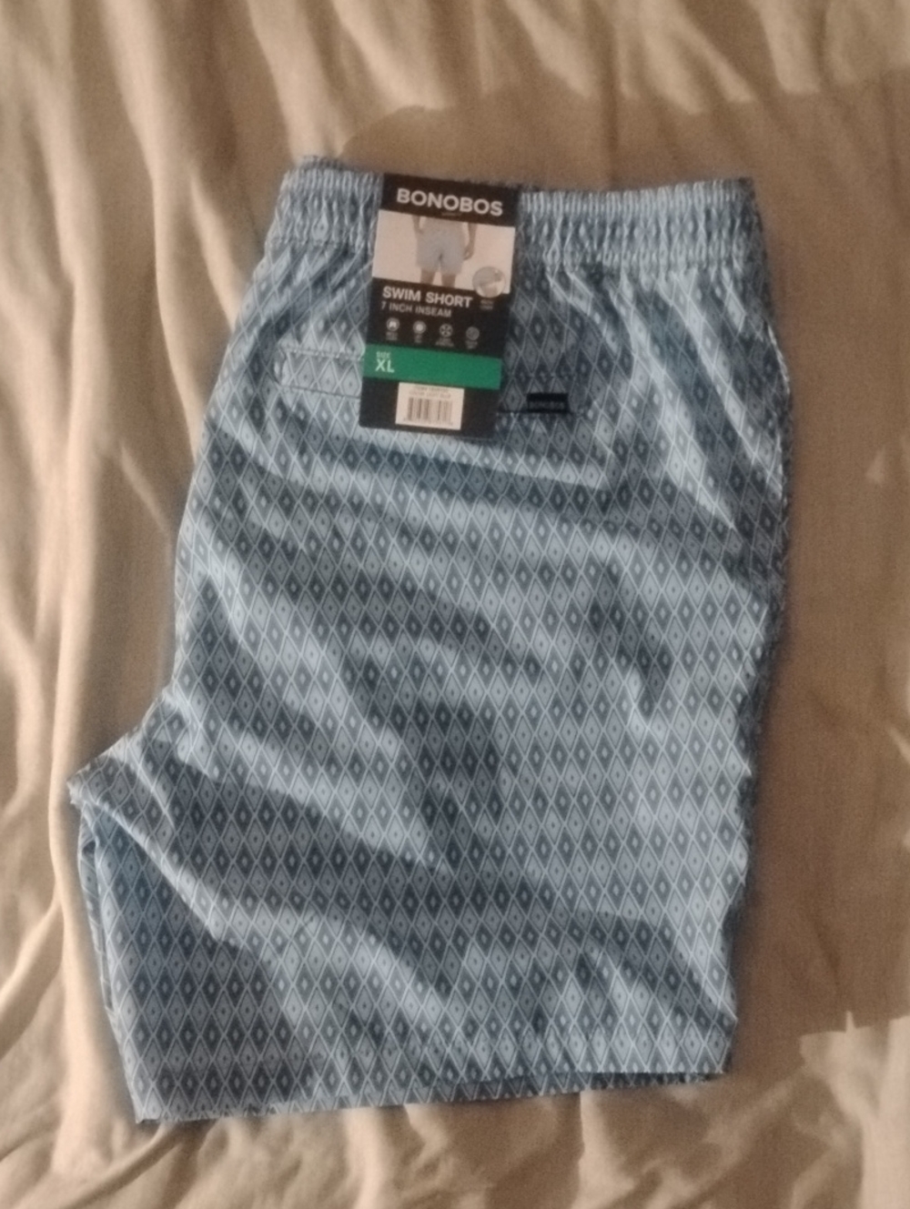 Bonobos Light Blue Geo-Print Swim Trunks